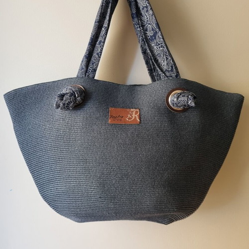 Replay shoulder bag new, straw with fabric lining