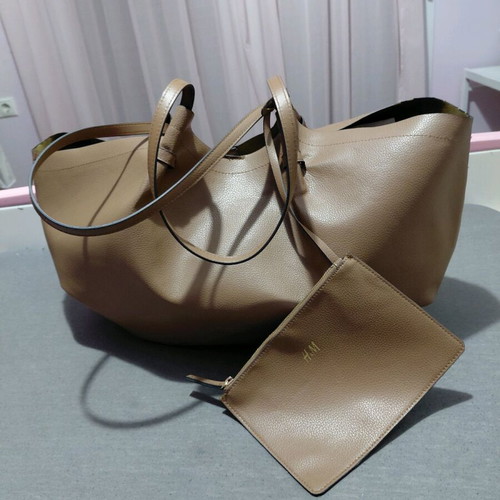 H&M shoulder bag like new, large, beige and brown