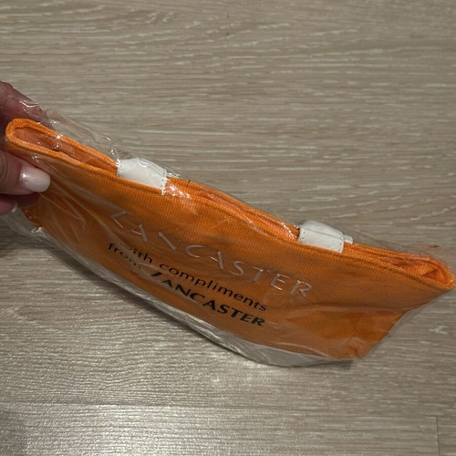 Lancaster Small Bag new, white and orange