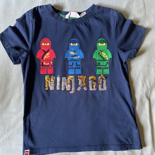 H&M Ninjago T-shirt for boys 4-6 years, used, blue