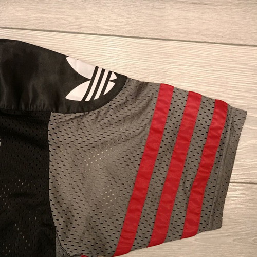 Adidas retro mesh jersey shirt used, black and red