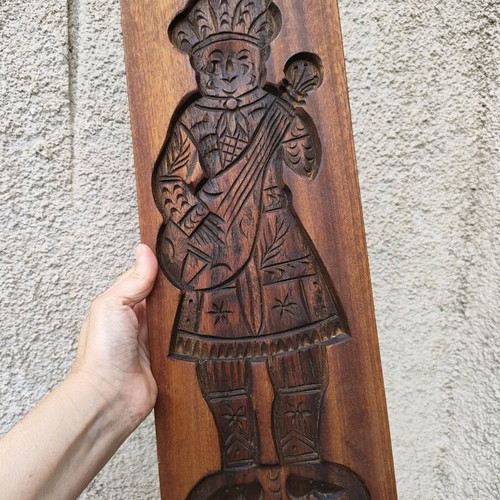 Antique Dutch Wooden Carved Cookie Mold used