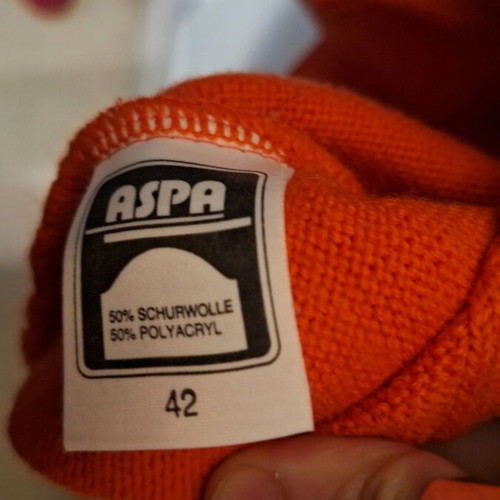 Aspa Orange Sweater like new with unique neckline