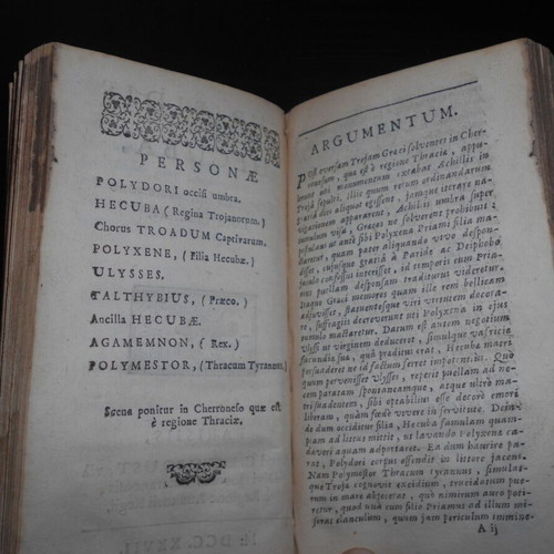 Euripides Ekavi Tragedy Book used, Greek and Latin, 18th century edition