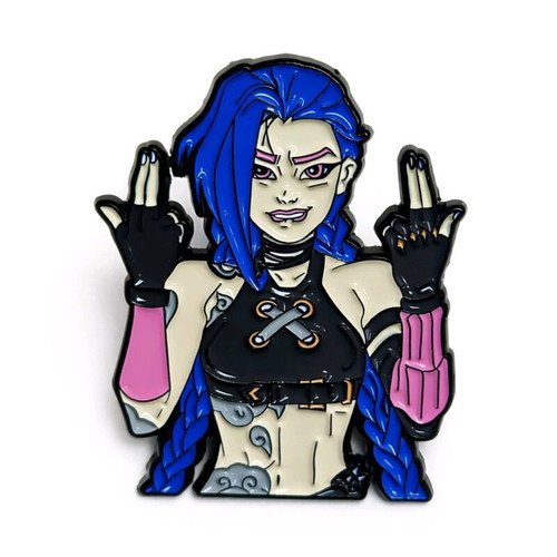 Jinx enamel pin like new, blue and purple