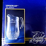  Συλλογή Cristal D'arques "Longchamp": ποτήρια σωλήνες, κανατα, δύο καραφες France 70'