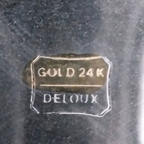 Silver-plated decorative bowl like new with embossed 24k gold designs