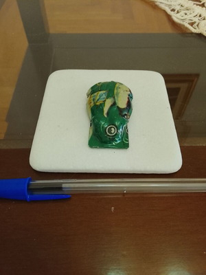 Vintage tin frog toy with lithography used