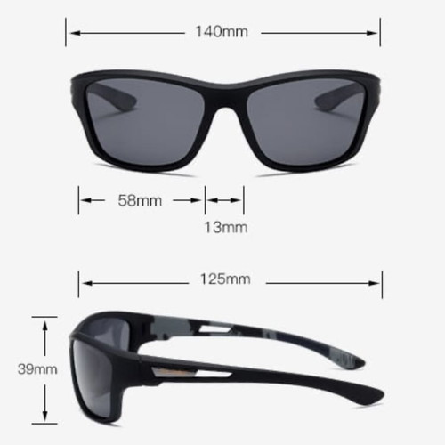 PolarSky Polarized Sports Sunglasses New Black Grey
