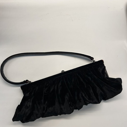 Vintage velvet handbag like new, black and purple