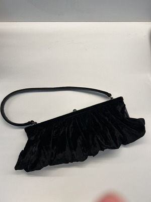 Vintage velvet handbag like new, black and purple