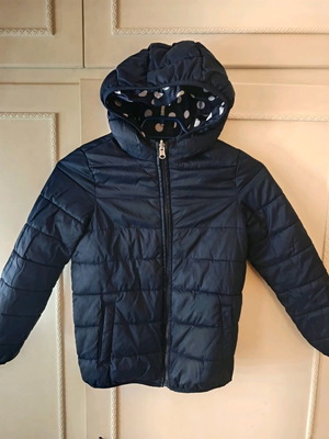 Double face jacket for girl 8 years like new, black and blue