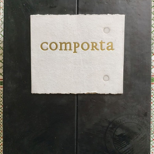 Drink case used, hard cardboard, 2 bottle slots