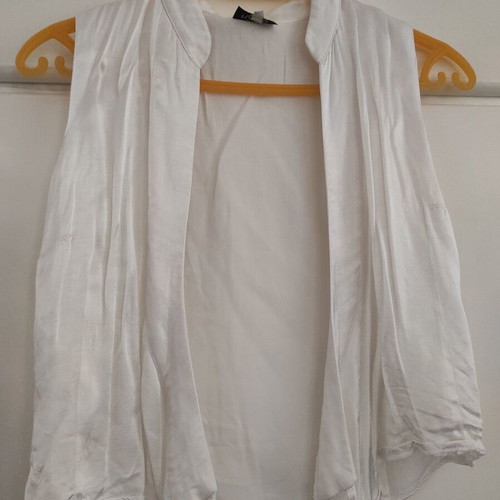 Positivo tunic sleeveless satin vest M like new, white