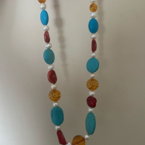 Necklace with colorful stones like new
