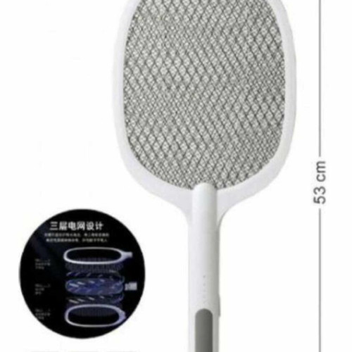 Electric rechargeable insect zapper racket white