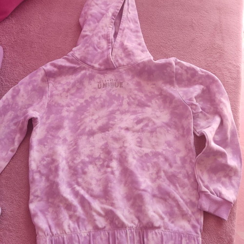 H&M hoodie sweatshirt like new, white and purple with hood