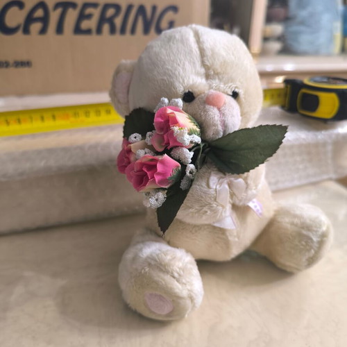 Teddy Bear with Flowers like new TDB1008
