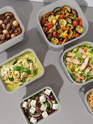 Food Storage Bowl Set 6 Pieces New, Rectangular and Square Containers