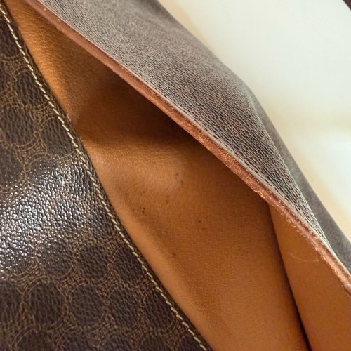 Celine vintage handbag used brown with strap