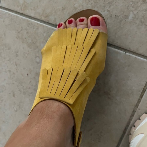 Arpyes sandals used, size 40, yellow suede