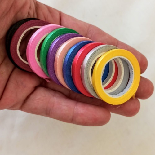 Thin Craft Ribbons Set of 10 Rolls, 5m Each, Color Mix