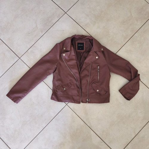 Leather biker jacket Pink Woman like new dusty rose