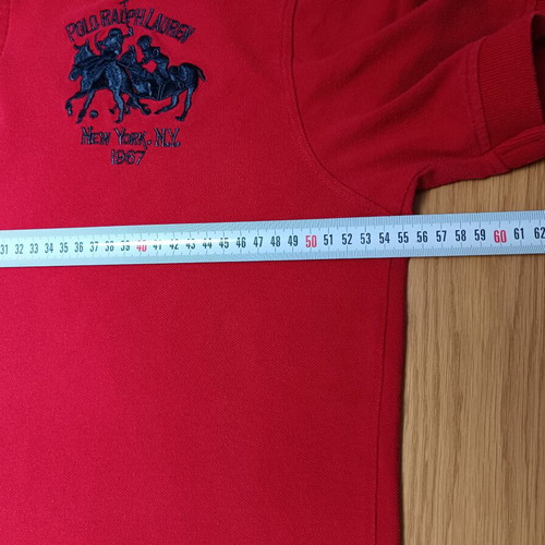 Polo Ralph Lauren Rugby Shirt Double Big Pony size L like new, red and white