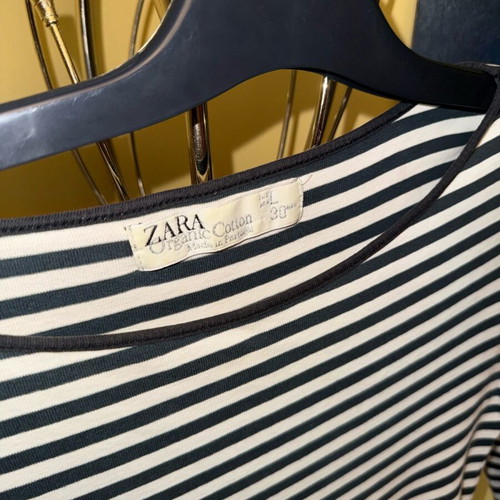 Zara striped top made from organic cotton like new, size S