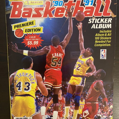 Panini NBA 1990-91 sticker album with complete set