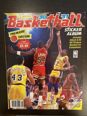 Panini NBA 1990-91 sticker album with complete set