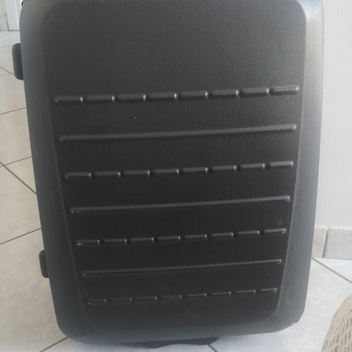 Medium hard suitcase gray used with two wheels
