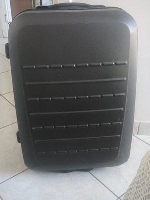 Medium hard suitcase gray used with two wheels