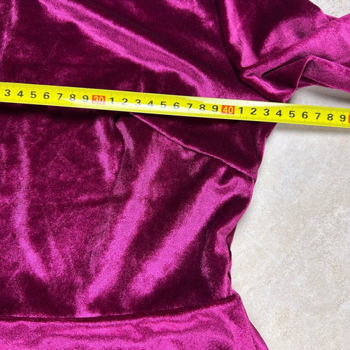 Magenta velvet dress, long sleeve, size XL, party wear