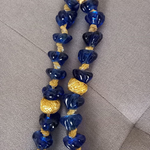Impressive Table Decorative Worry Beads - Blue Glass Beads (370g)