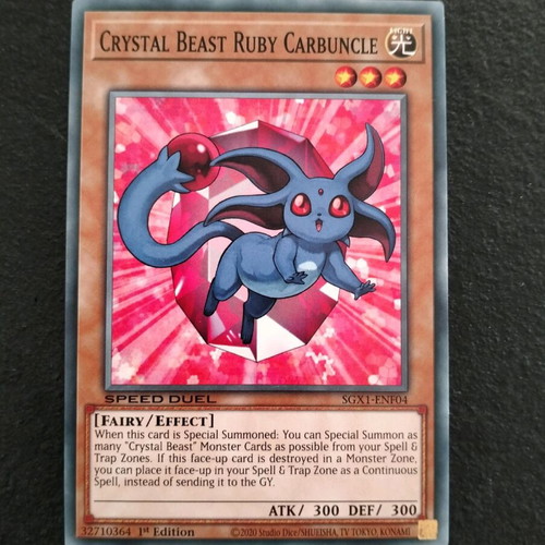Crystal Beasts Yu-Gi-Oh SXG1 new cards in sleeve