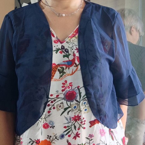 Bolero chiffon summer dark blue new, size S/M
