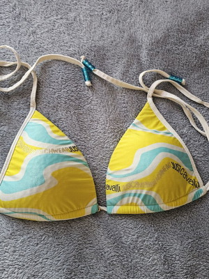 Just Cavalli bikini top like new, yellow and turquoise, size M