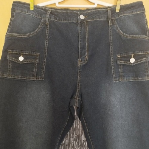Stretch denim pants plus size XXXL, flawless, blue