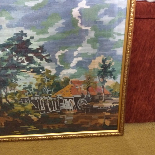 Κεντημένος πίνακας καδρό, 65x52 εκ.