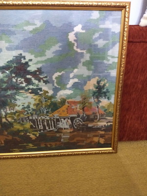 Κεντημένος πίνακας καδρό, 65x52 εκ.