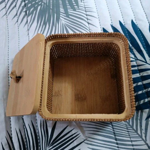 Bamboo storage boxes like new, set of 3 pieces