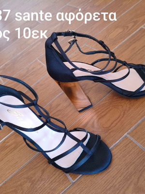 Sante women's sandals new, heel height 10 cm, size 37, black