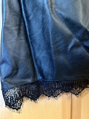 Leather mini skirt used, black, one size