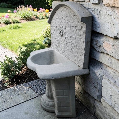 Garden fountain Veselina new, outdoor concrete wall sink