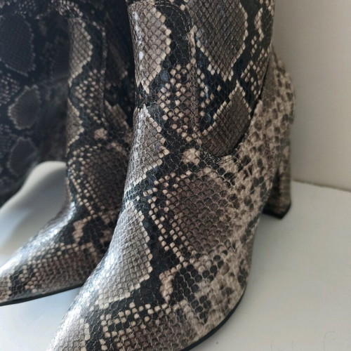 Μπότες over-the-knee καινούργιες με snake skin τύπωμα, νούμερο 41