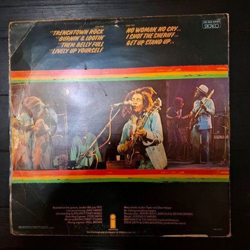 Bob Marley And The Wailers Live! LP used, reggae