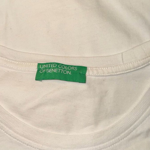 Benetton short-sleeve white shirt like new, size L