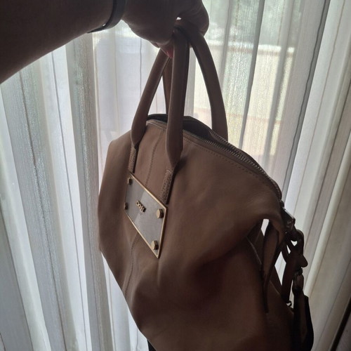 DKNY leather large beige bag used with crossbody strap