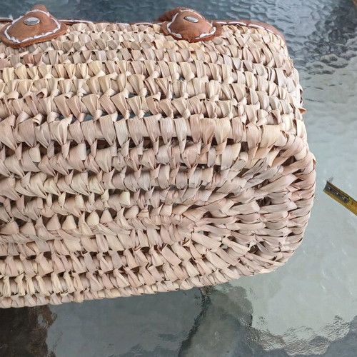 Straw city handbag like new, beige and brown